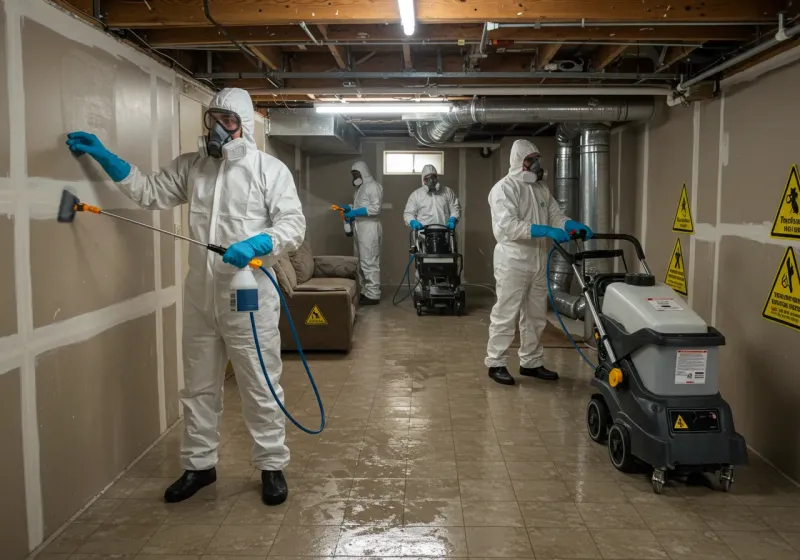 Basement Moisture Removal and Structural Drying process in Hartford, AL